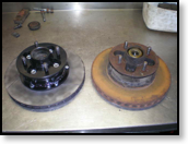 Front hubs and brake rotors