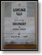 Lucas Equipment and Spare Parts - Austin 1959 $10